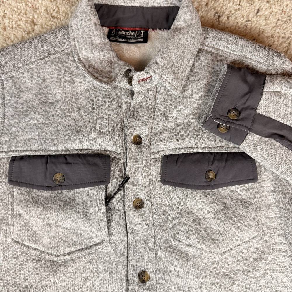 Avalanche Men's Fleece Lined Shirt Jacket Heavyweight Outdoor Workwear Coat Gray